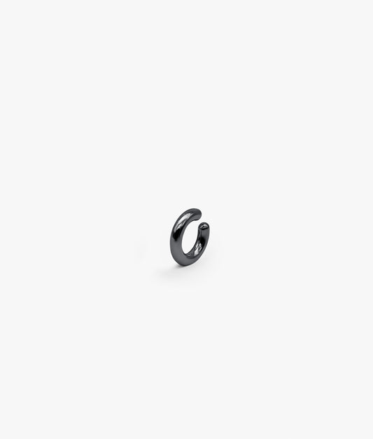 RUTHENIUM PLATED SILVER TUBULAR EAR CUFF