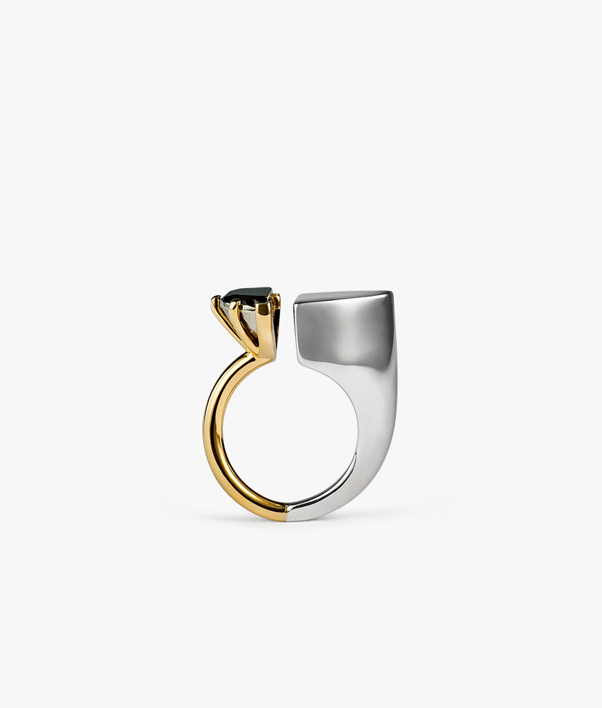 Pirita Half Cut Bicolour Ring