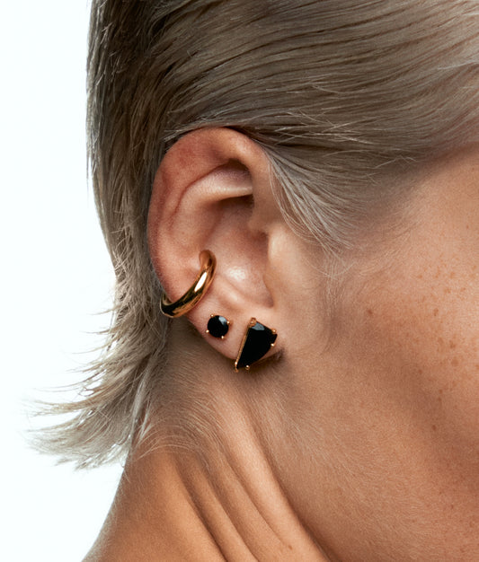 Half Cut Onix Earring