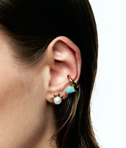 Half Cut Amazonite Ear Cuff