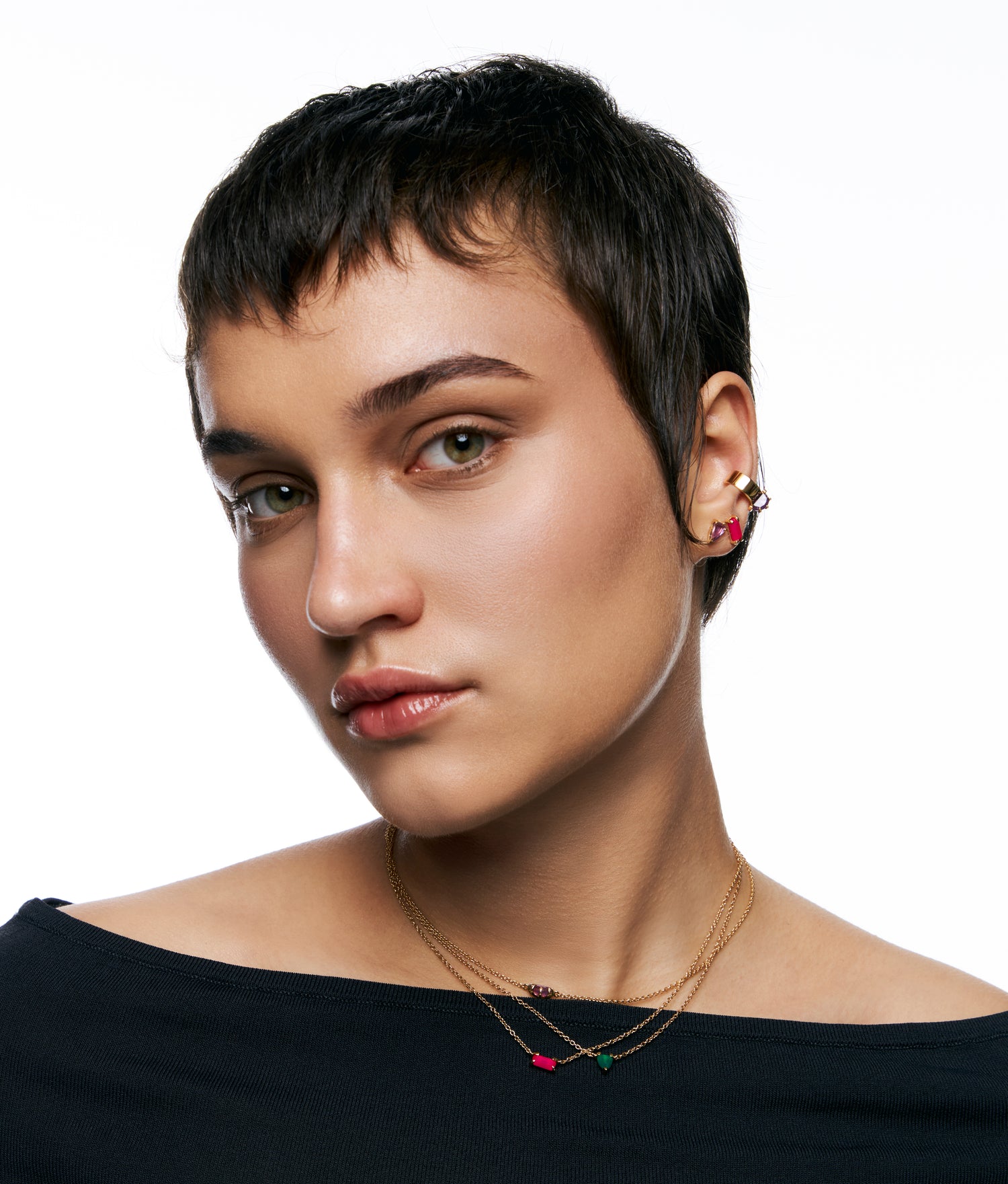 Ear Cuff Mini Amatista "Half Cut"
