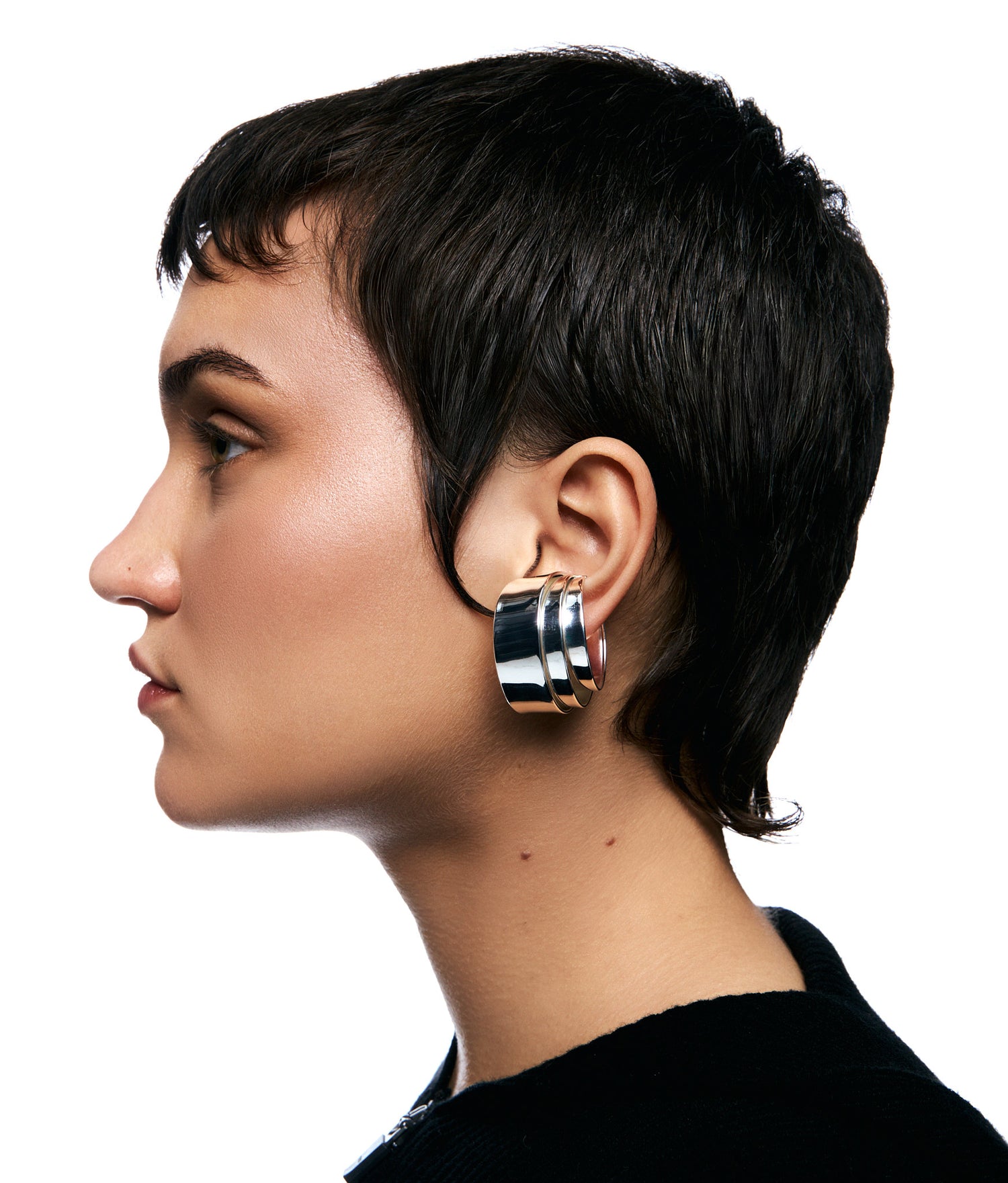 Ear Cuff de Plata de 3 Cintas Grande