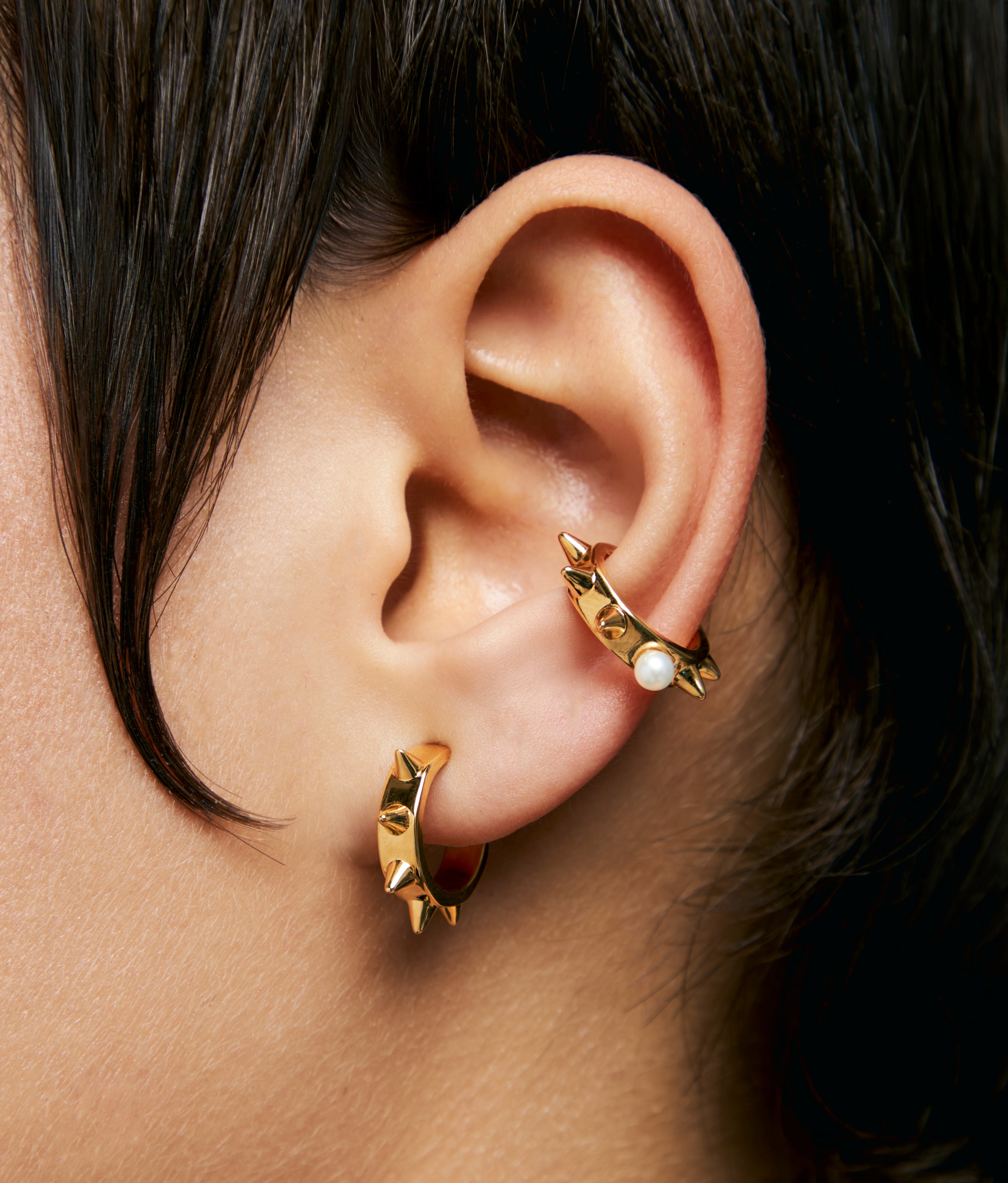 Suot Suot x Abra Spike Recycled Pearl Silver Vermeil Earcuff by Suot Studio ...
