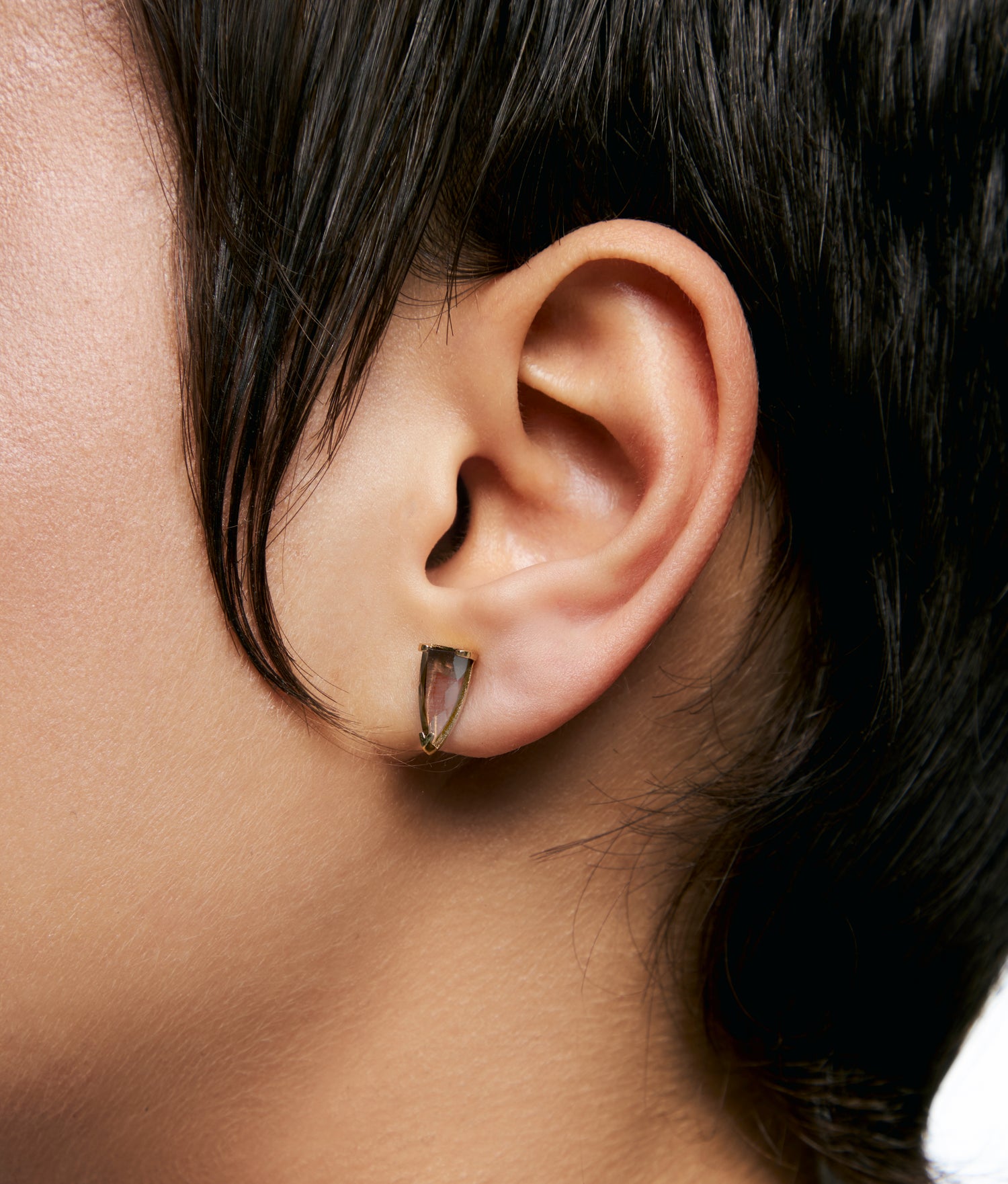  Pendiente de Cuarzo Ahumado "Half Cut"  