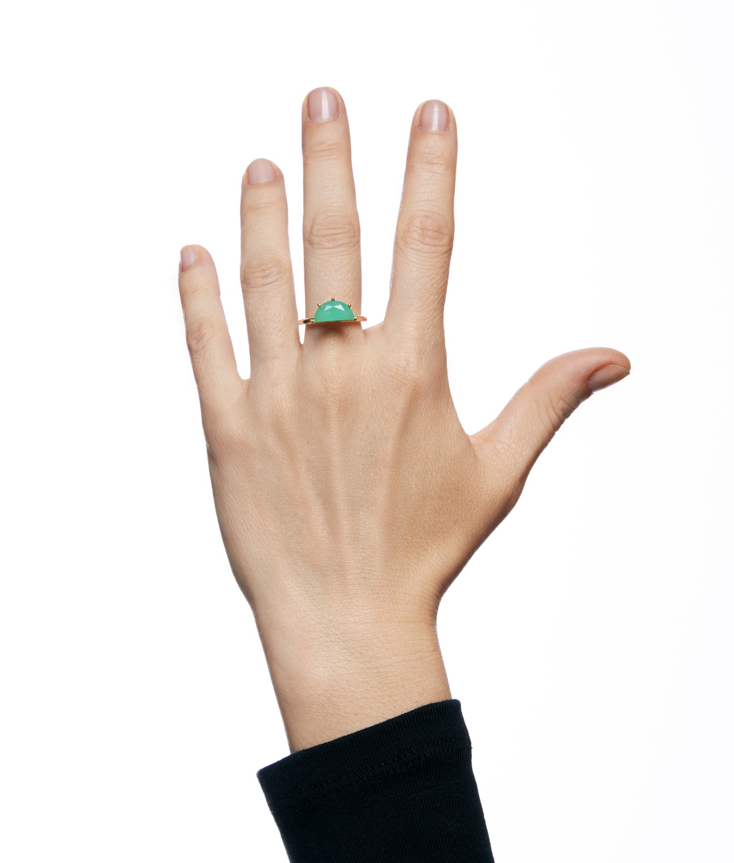 Half Cut Chalcedony Ring