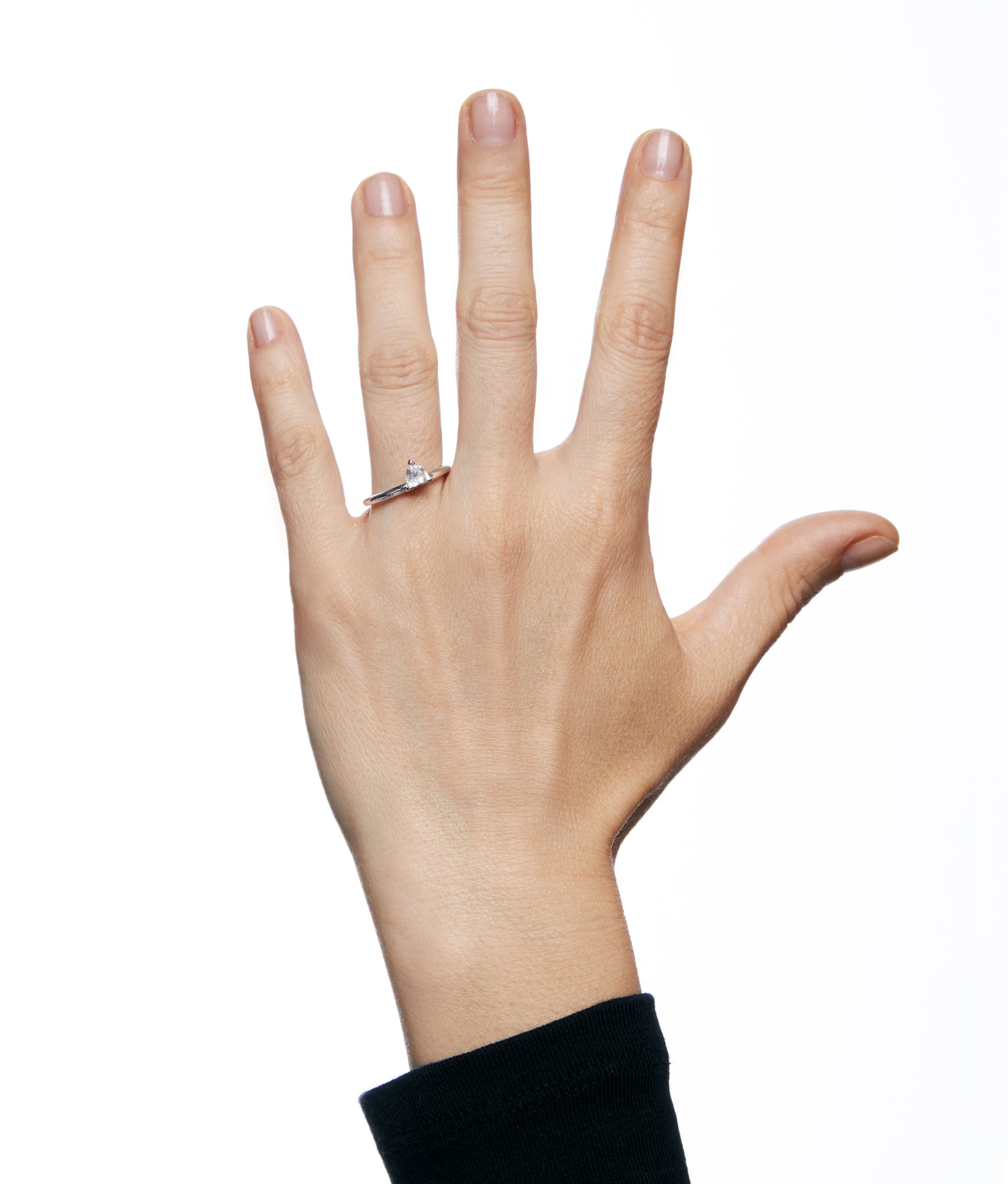 Half Cut Lab Diamonds 14K White Gold Ring 0.45 ct