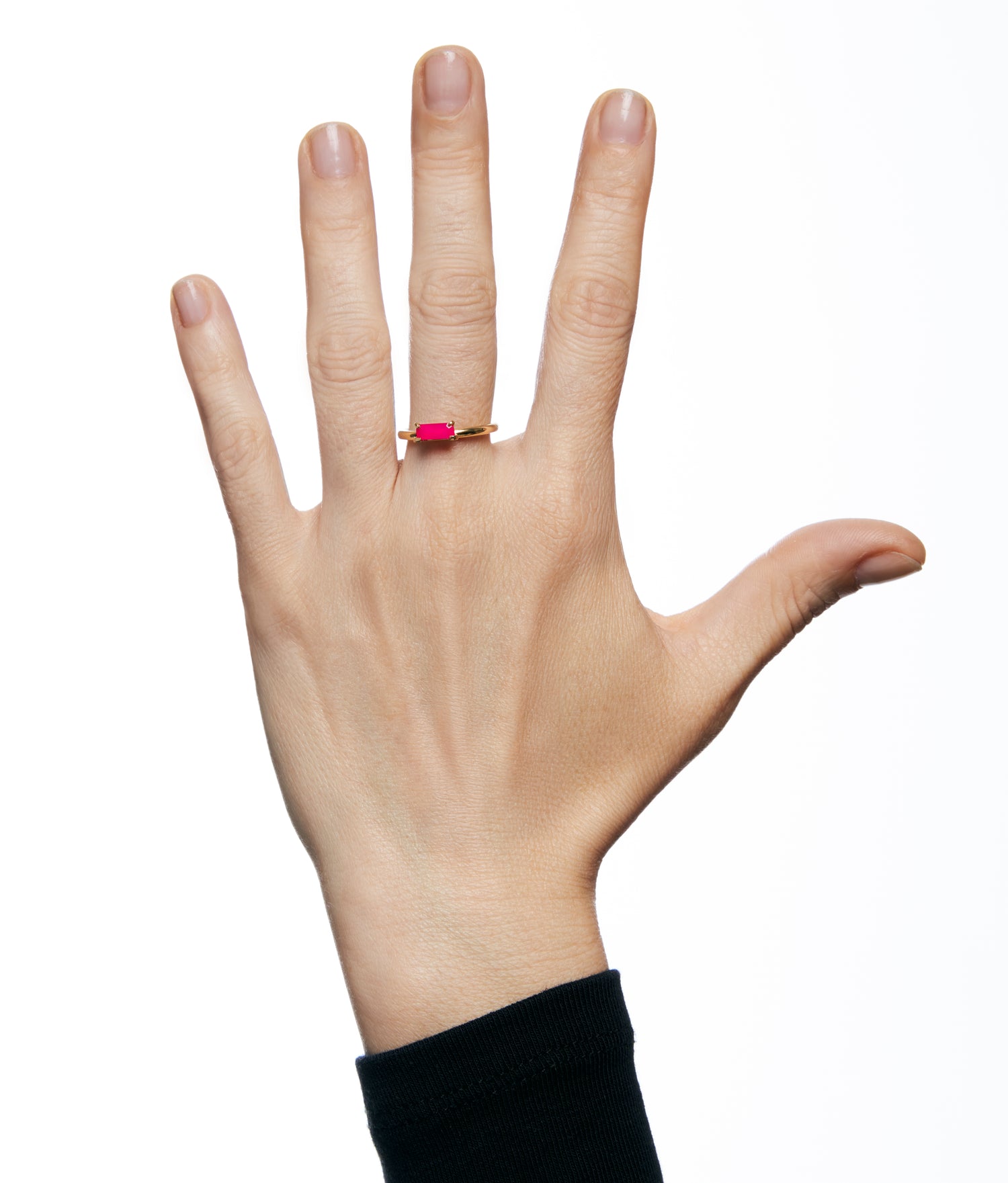 Anillo Mini Calcedonia Rosa "Half Cut"