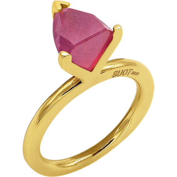 Ot Ruby Half Cut Treated Ruby Silver Vermeil Ring by Suot Studio – SUOT Studio
