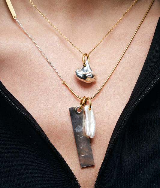 Double Chain with Charms Necklace (85cm)