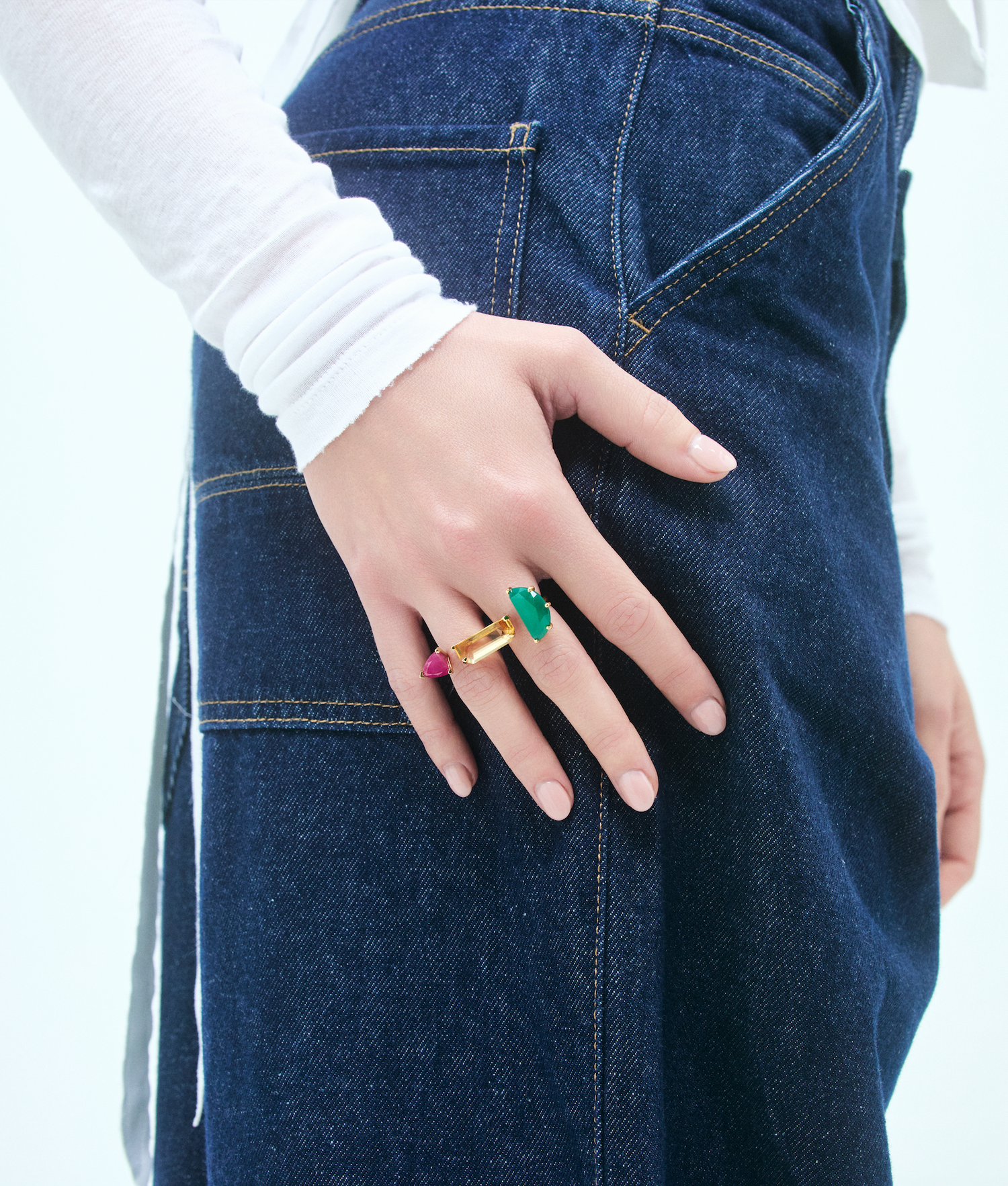 Anillo doble Half Cut