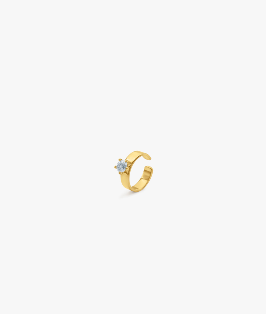 Lab diamond Ear Cuff in 14kt gold - 0,25ct Billiant Cut