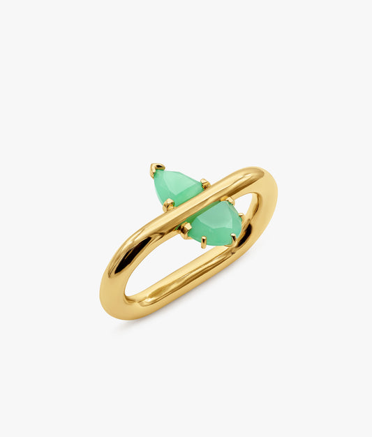 Divided Chalcedony Double Ring