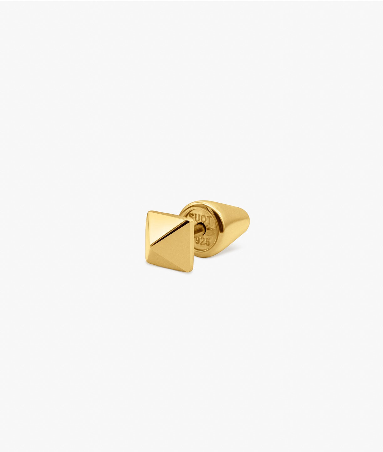 Gold Plated Silver Small Square Stud Earring