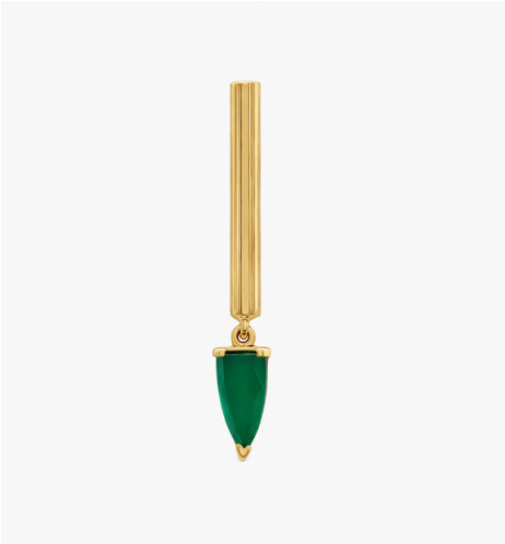 "Half Cut" Long Gold-Plated  Tubular Earring