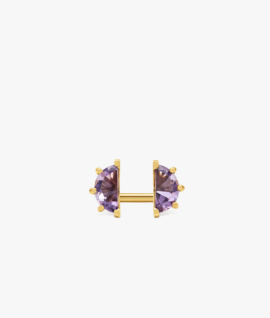 Half Cut Double Amethyst Ring