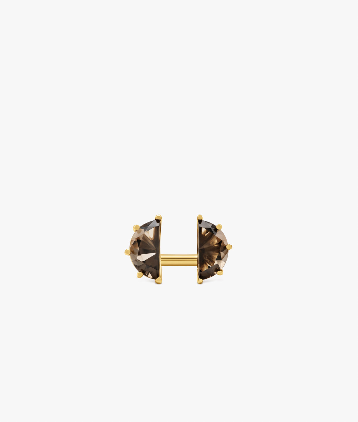 Half Cut Double Smoky Quartz Ring