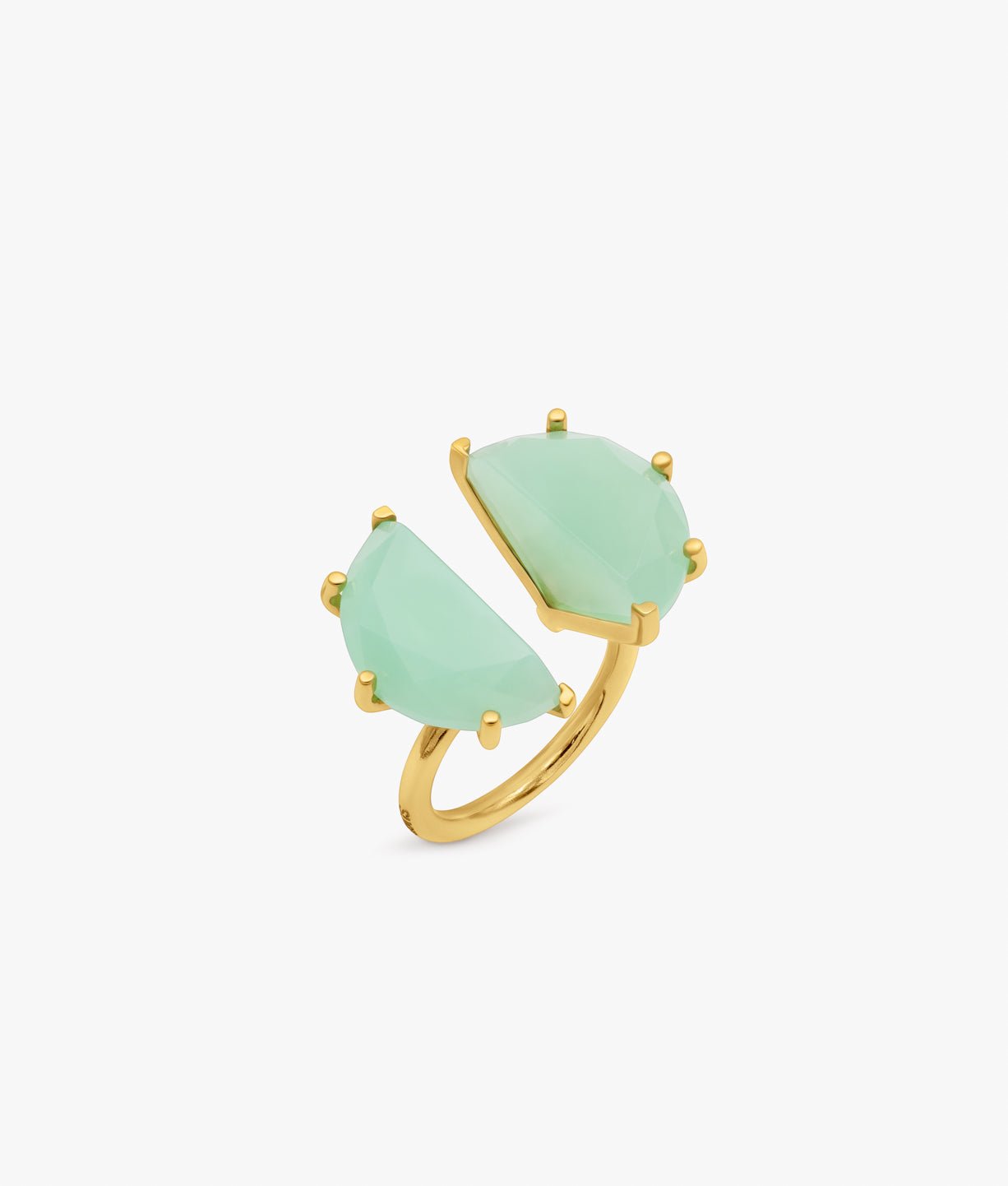 Half Cut Double Chalcedony Ring