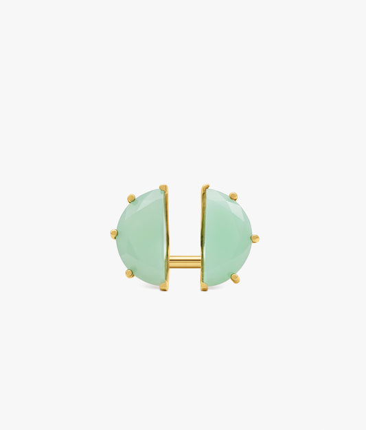 Half Cut Double Chalcedony Ring