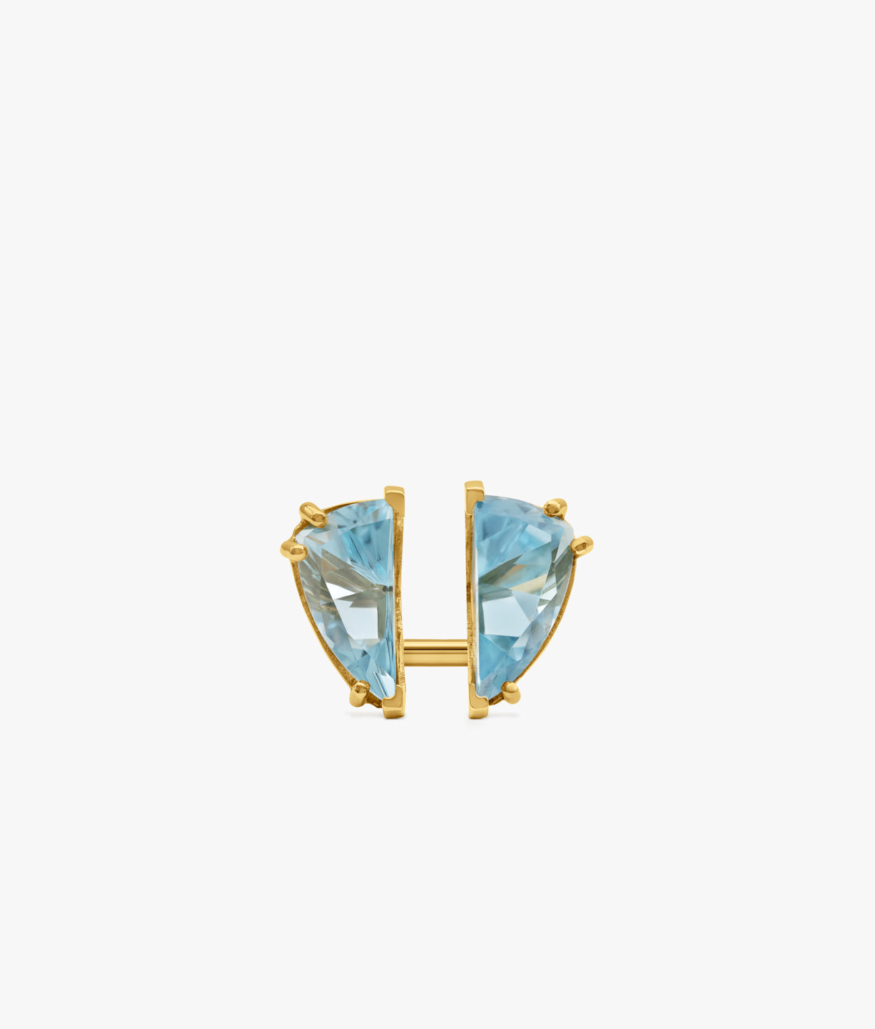 Half Cut Double Trillant Blue Topaz Ring