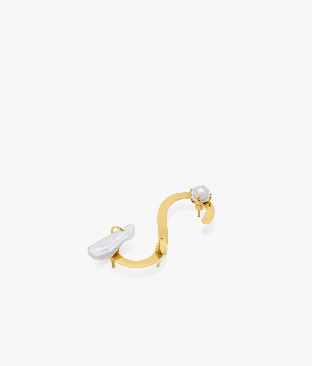 Gold Plated Silver Conexiones Recycled Pearls Earring N1