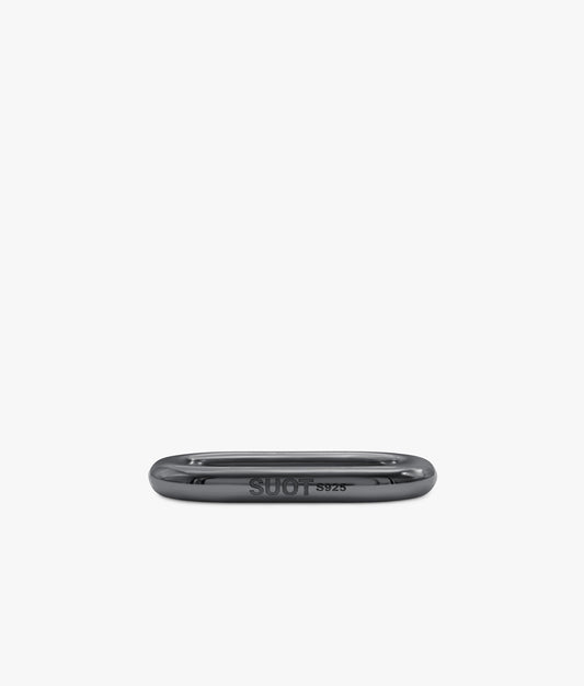 RUTHENIUM PLATED SILVER DOUBLE RING