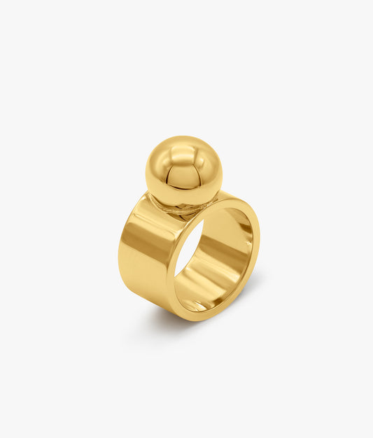 Gold plated silver Ball Ring