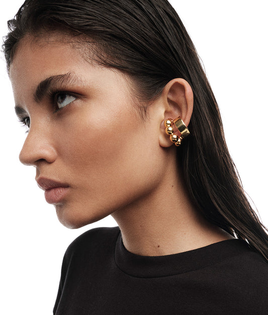 Gold Plated Silver Double Balls Ear Cuff
