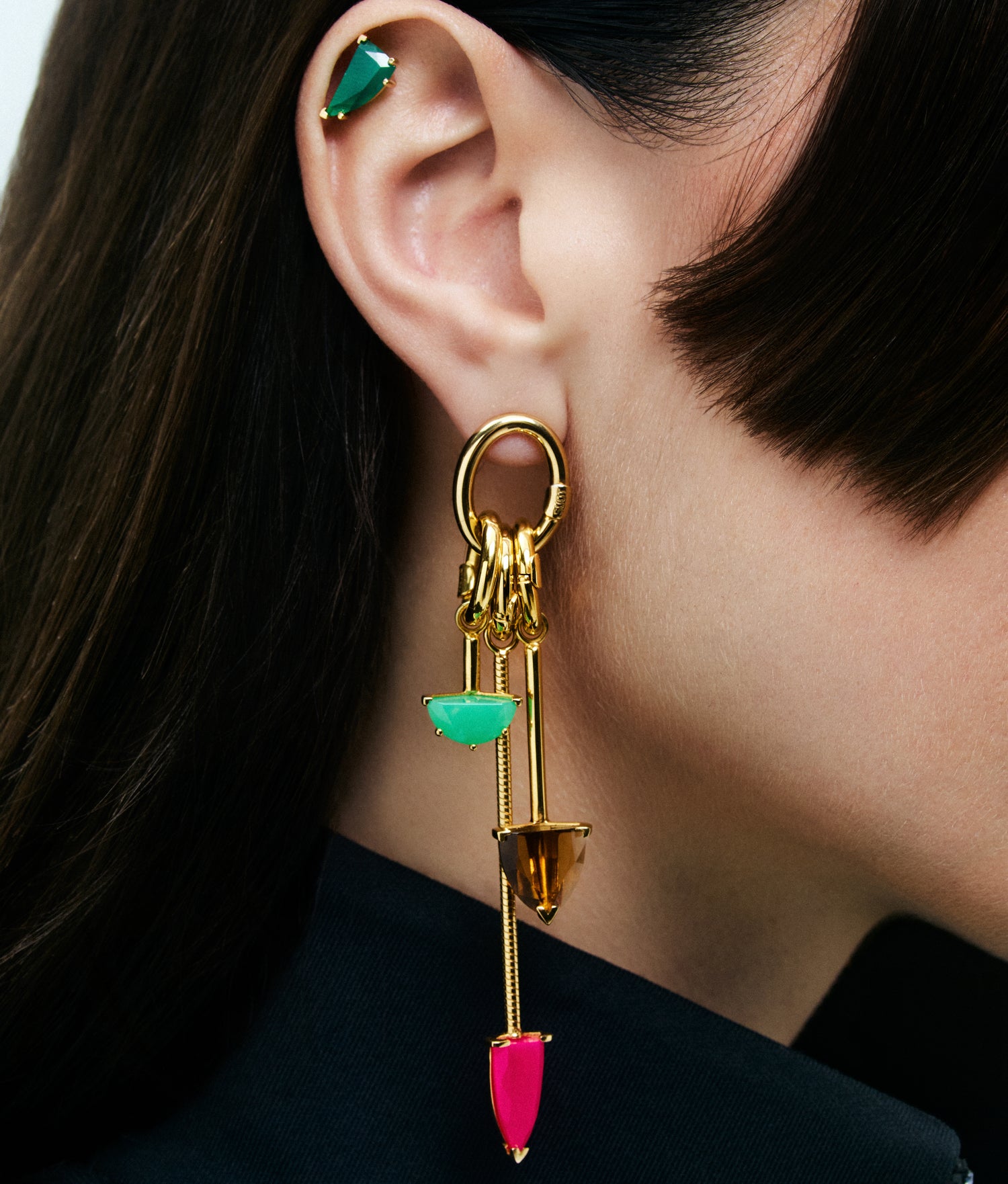 Gold Plated Silver Small Hold Earring