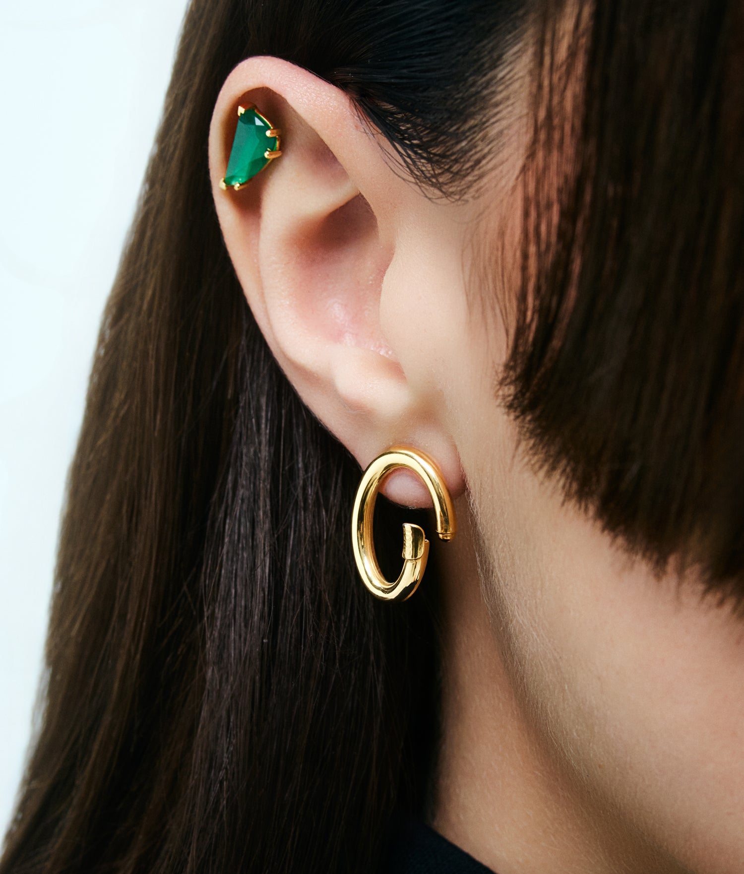 Gold Plated Silver Small Hold Earring