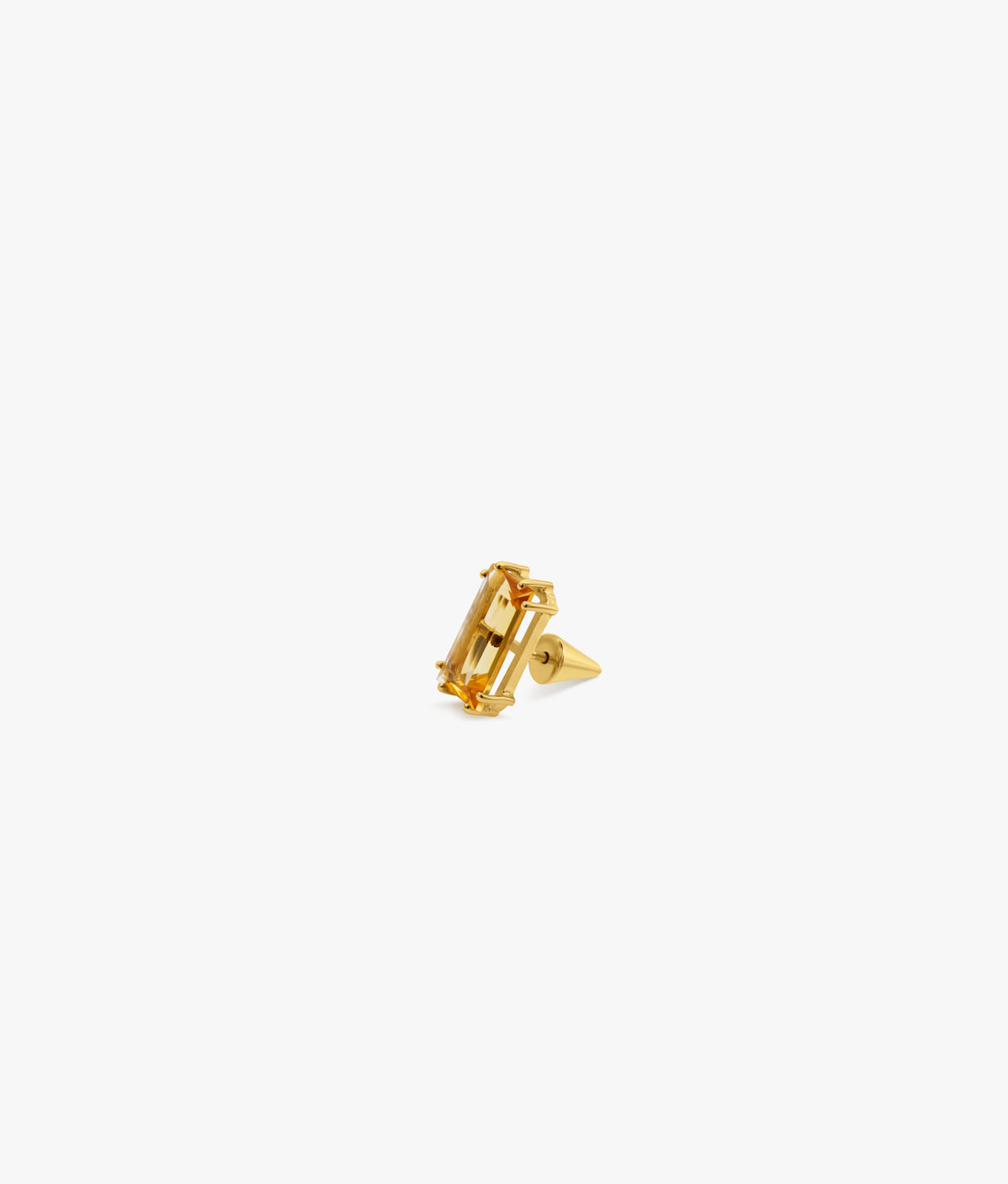 Citrine Gold Plated Silver Single Earring