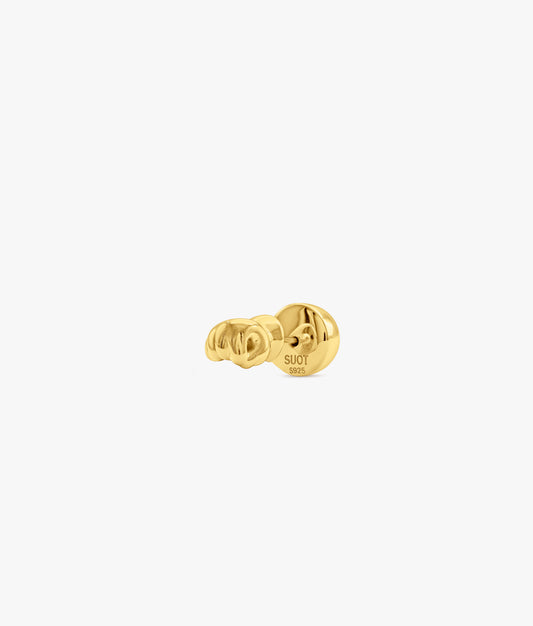 Gold Plated Silver Punch Single Earring