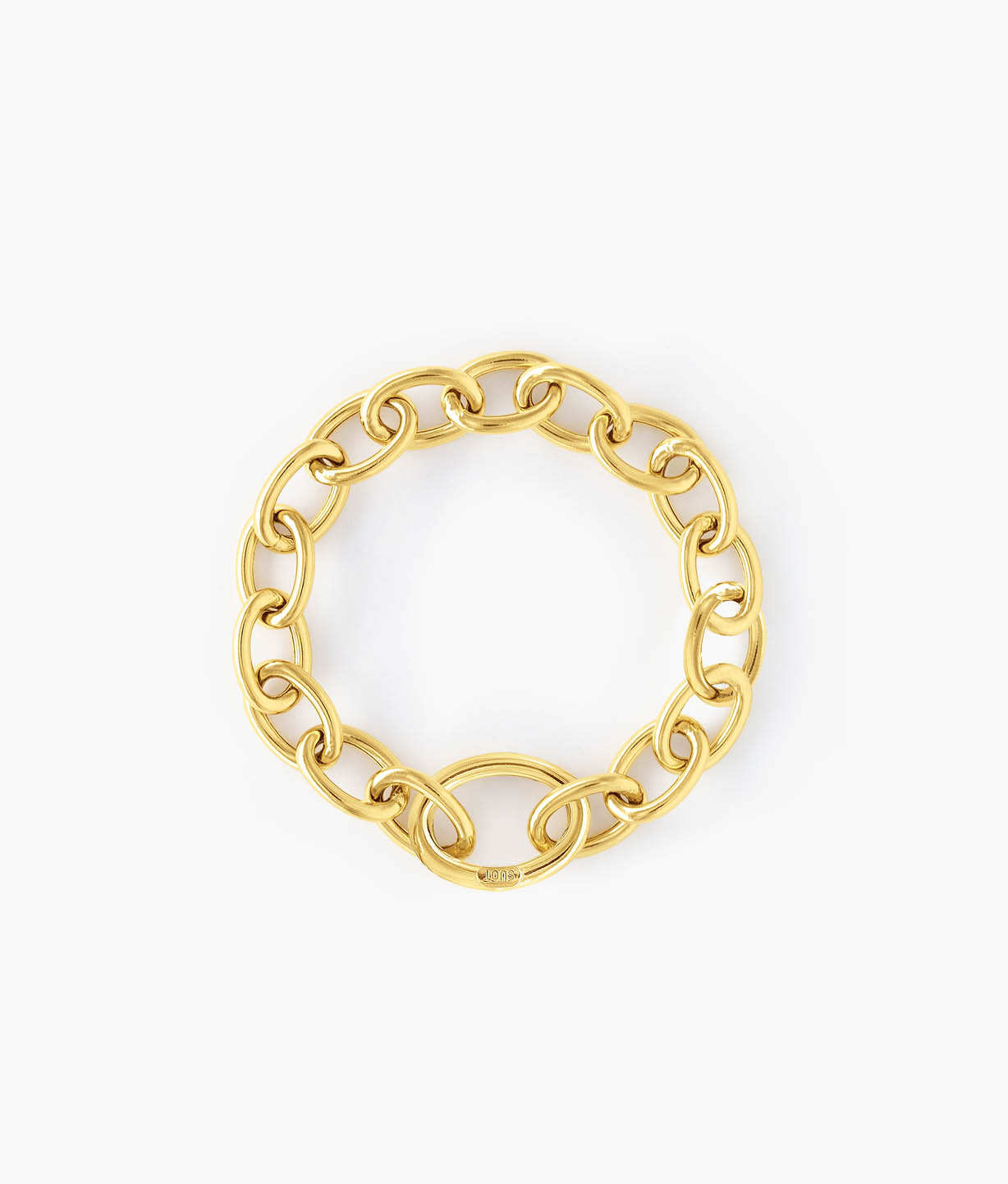 Gold Plated Silver Large-Link Chain Bracelet