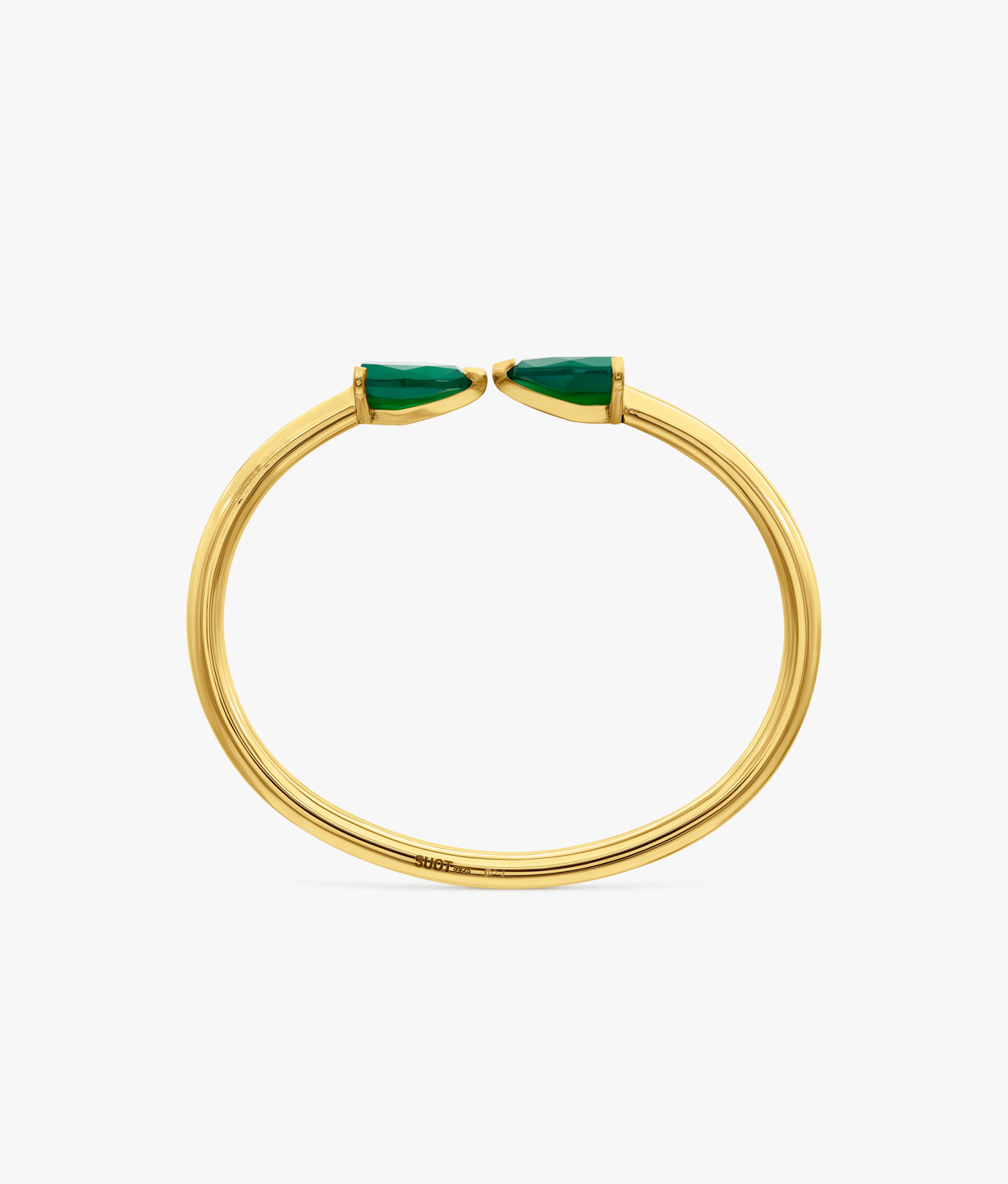 Half Cut Green Chalcedony Bracelet