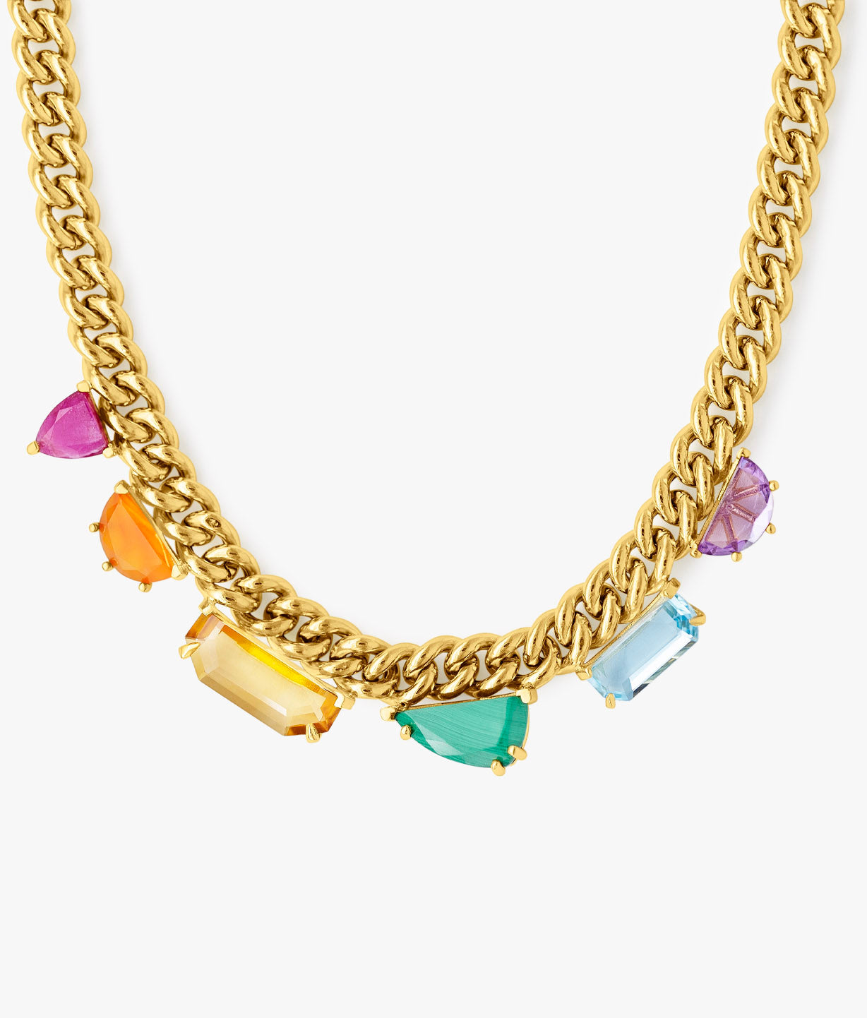 Half Cut Gems Necklace