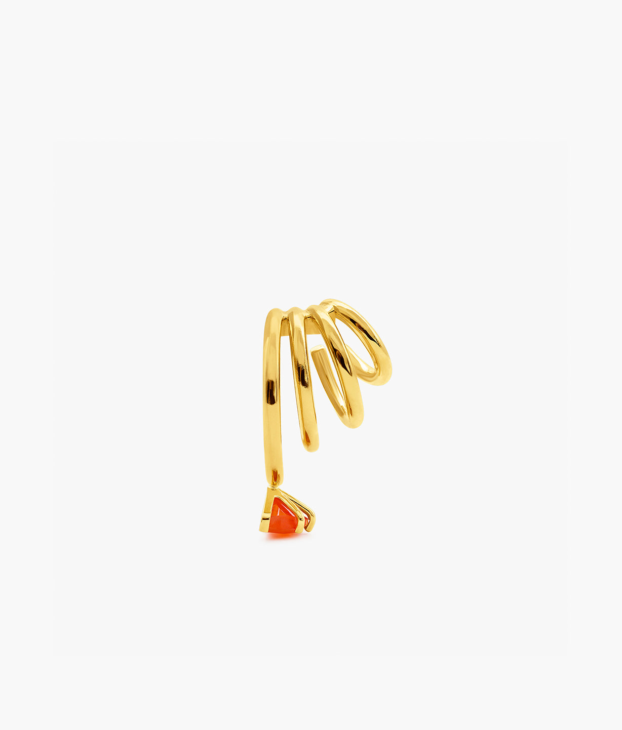 Half Cut Carnelian Quadruple Hoop Earring