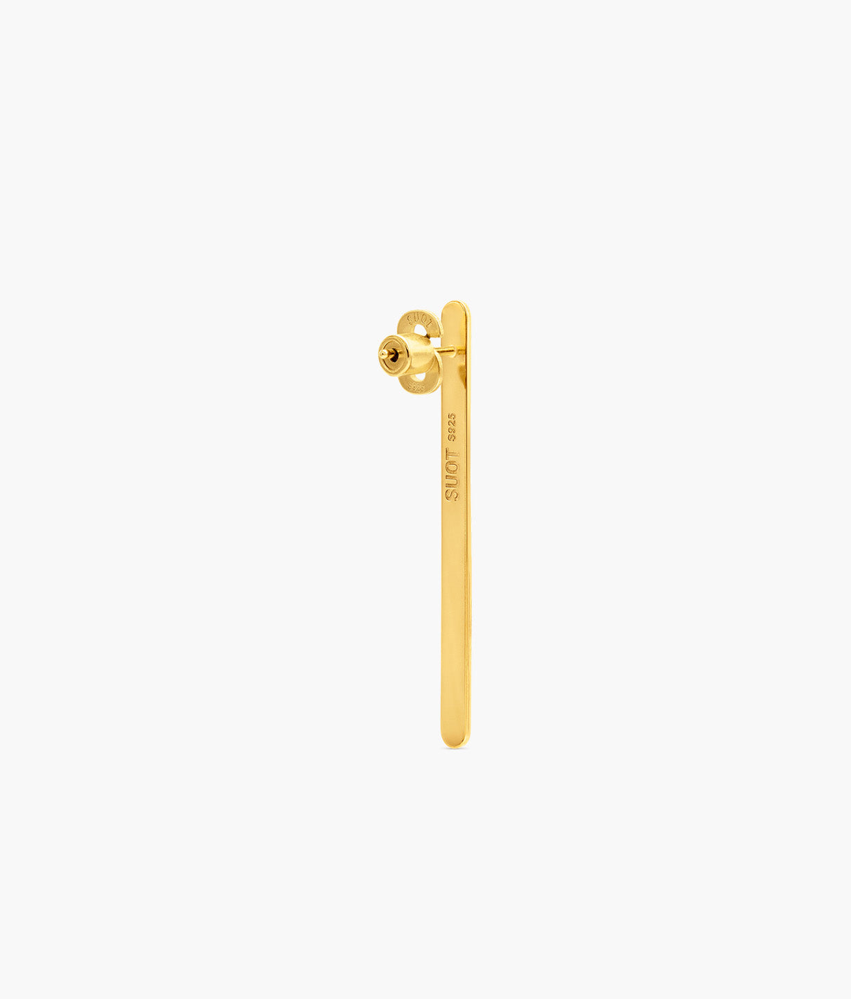 Gold Plated Silver Long Flat Bar Earring