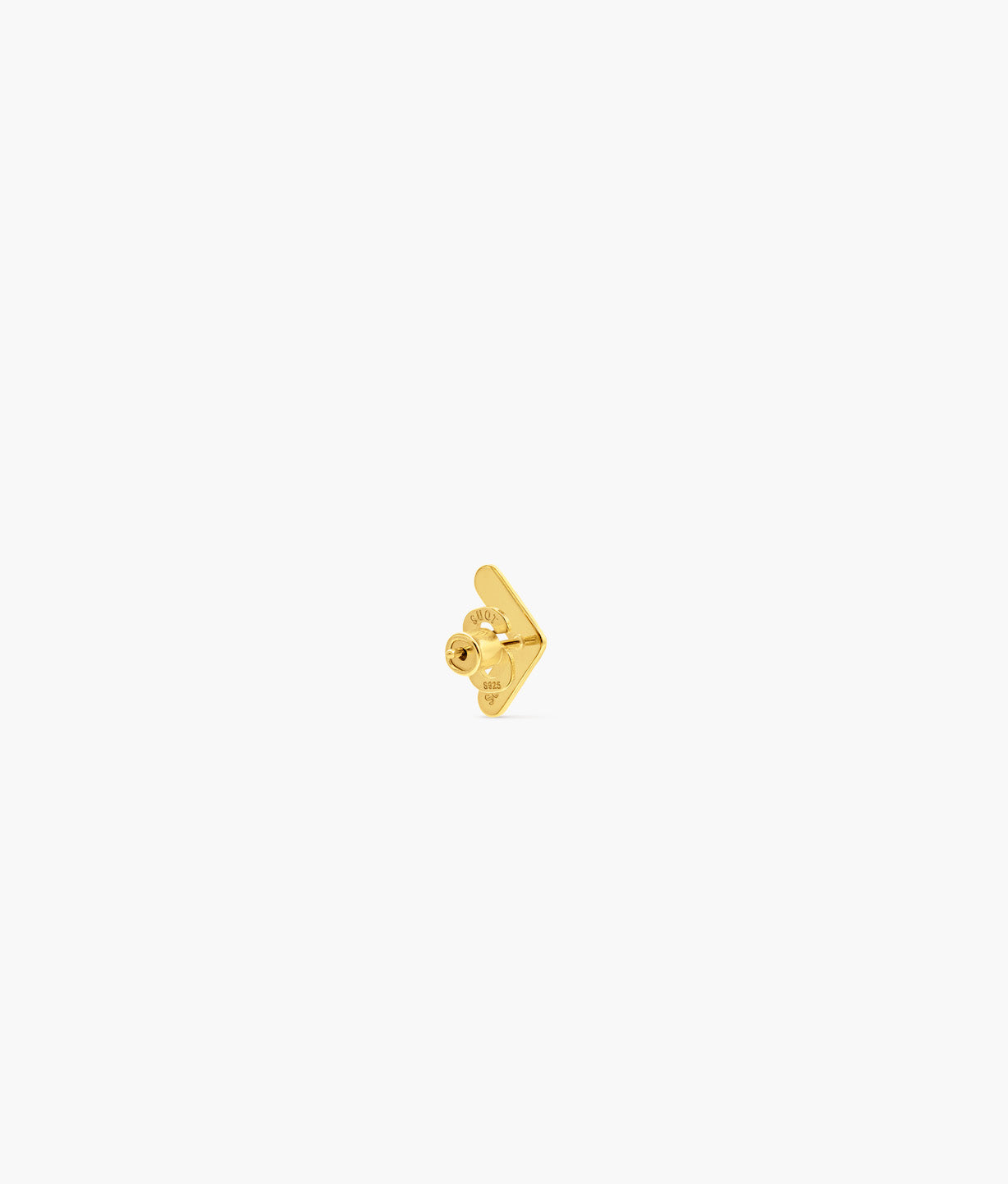 Gold Plated Silver mini V Earring