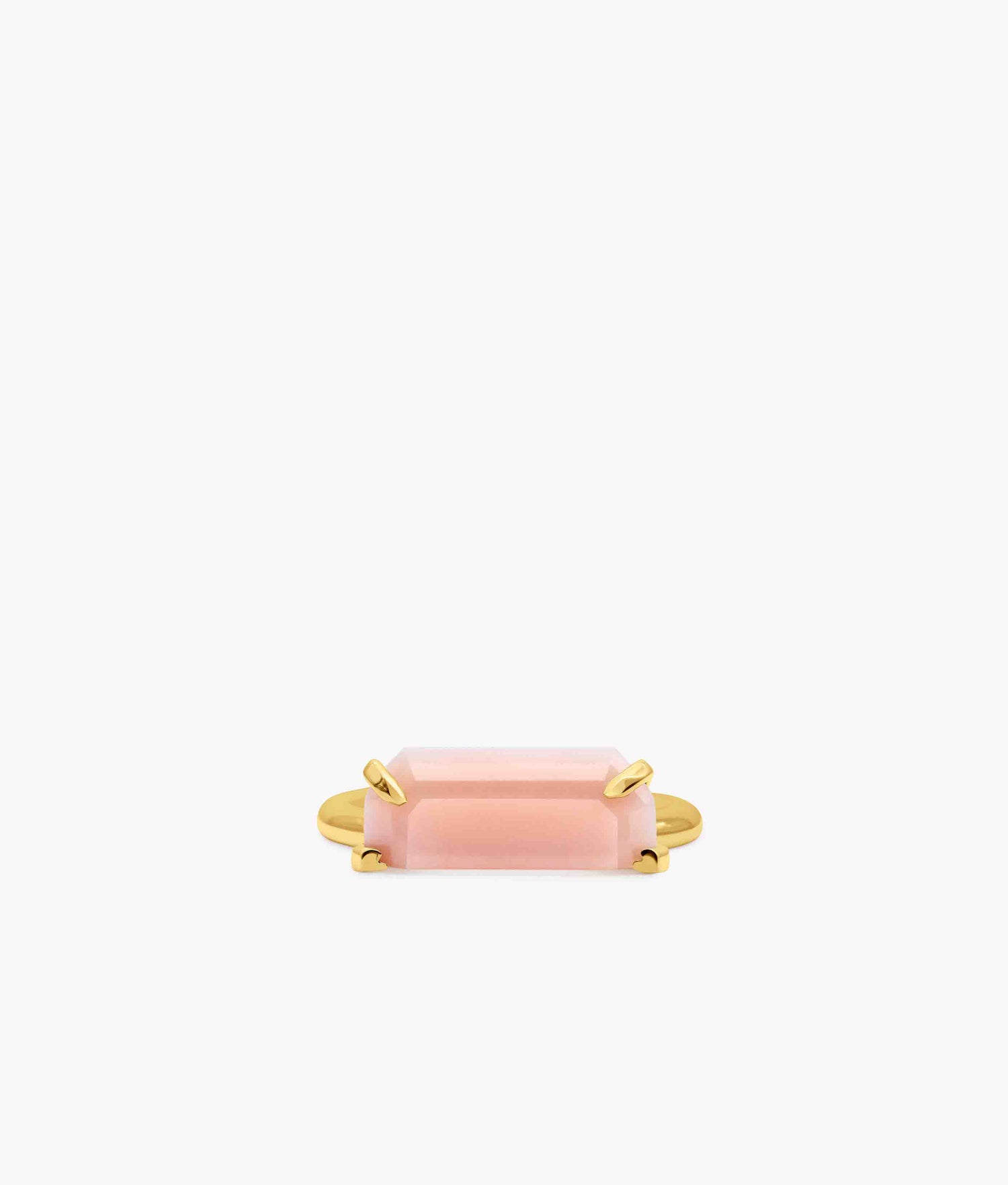 Half Cut Pink Opal Ring