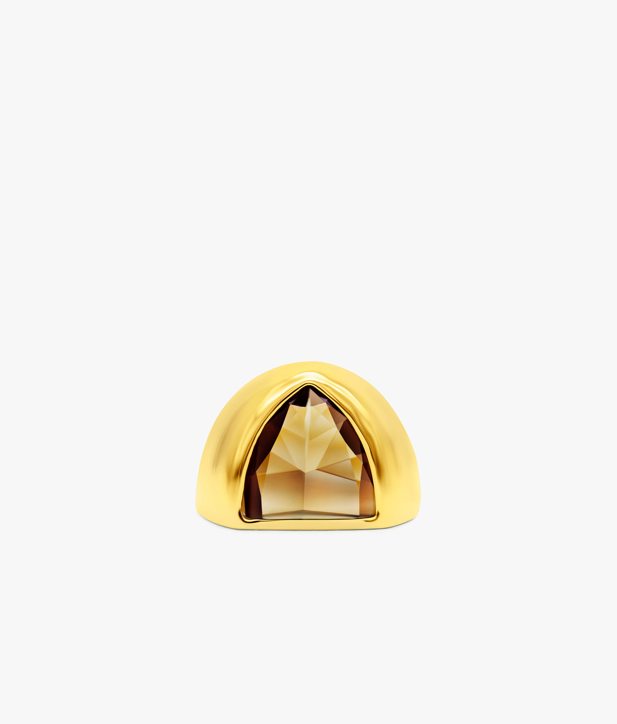 Half Cut Smoky Quartz Silver Vermeil Signet Ring by Suot