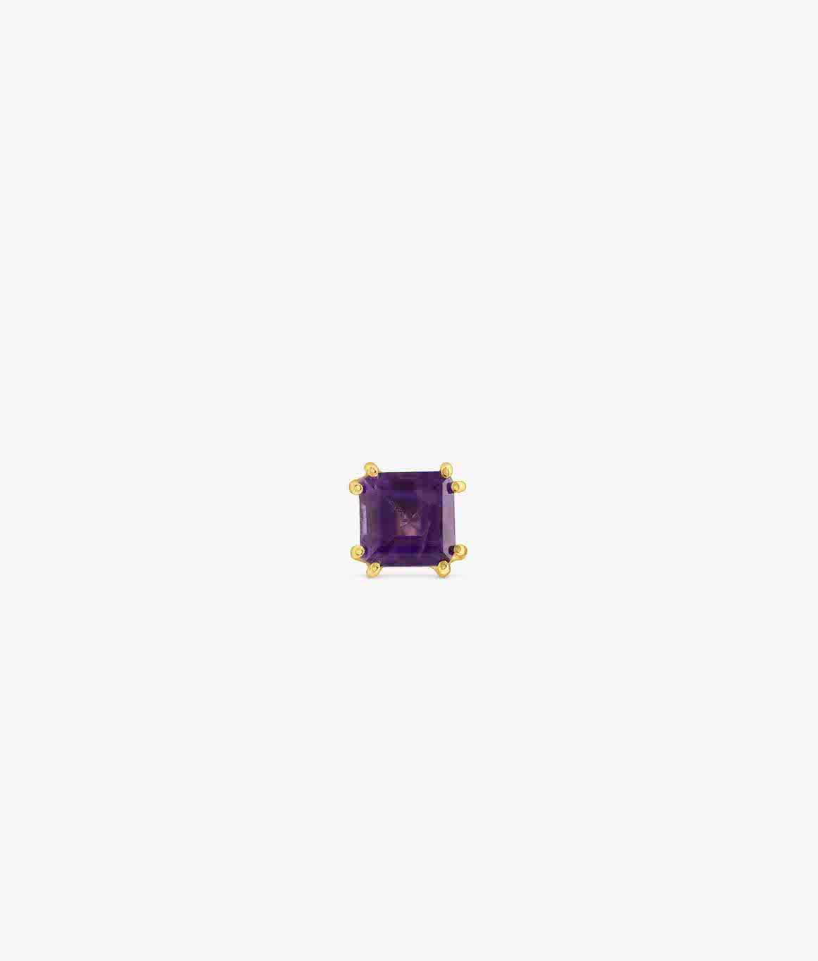 Amethyst Gold Plated Silver Single Earring